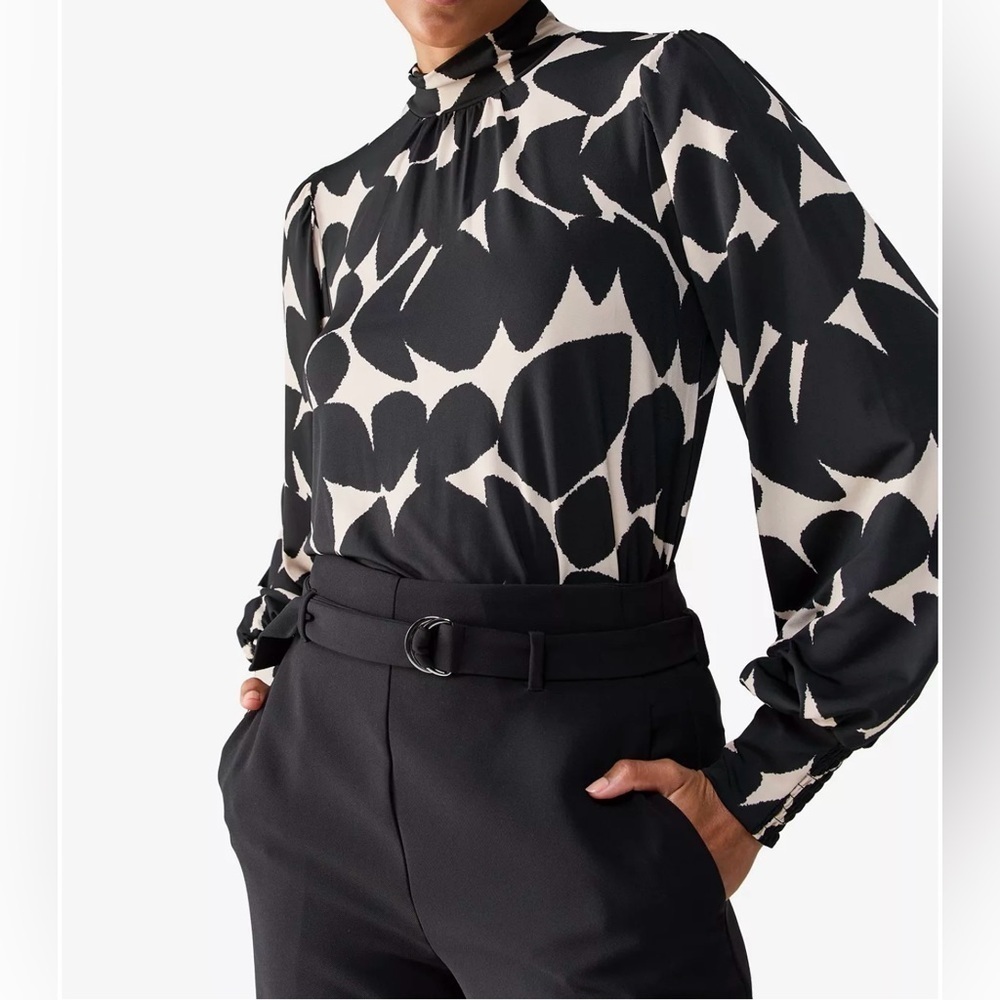 SANCTUARY Women's On The Spot Mock Neck Blouse Likely a Size Medium